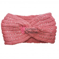 Bentita pentru cap din lana BP037BB Rose cu strasuri